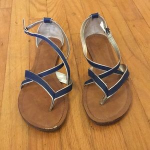 Blue Grecian styled sandals
